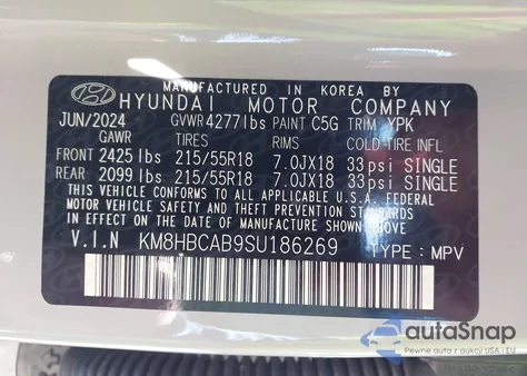2025 Hyundai Kona Sel из США, поврежденный, VIN KM8HBCAB9SU186269